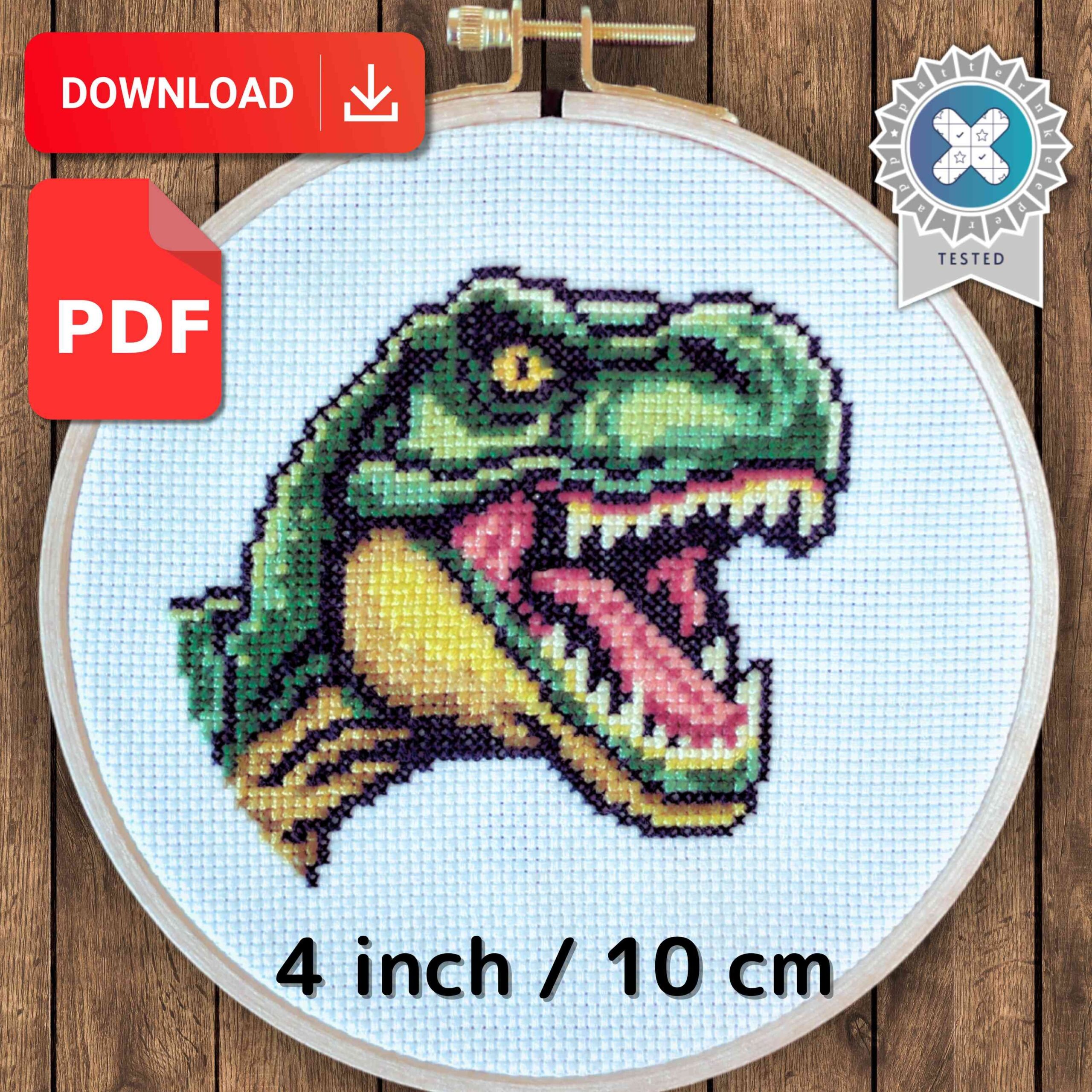 Free Dinosaur Head Cross Stitch Pattern Free Cross Stitch Pattern