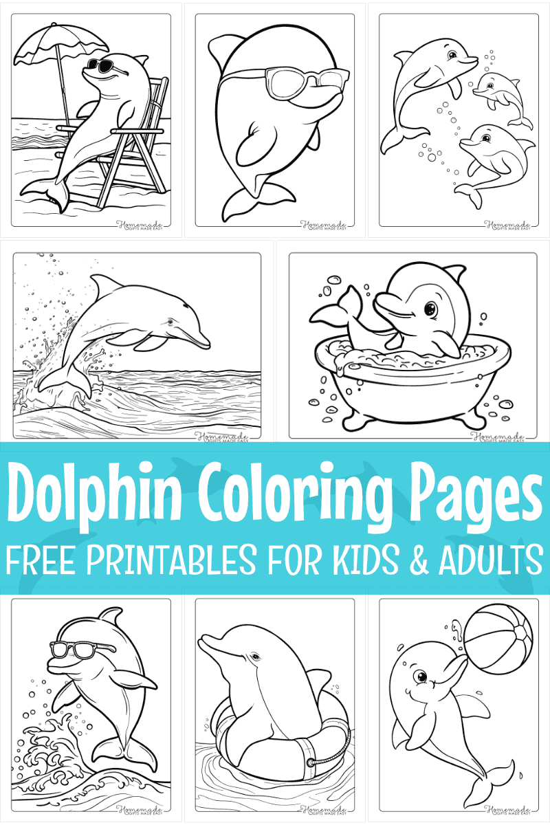 Free Dolphin Coloring Pages For Kids U0026 Adults PDF Printables 