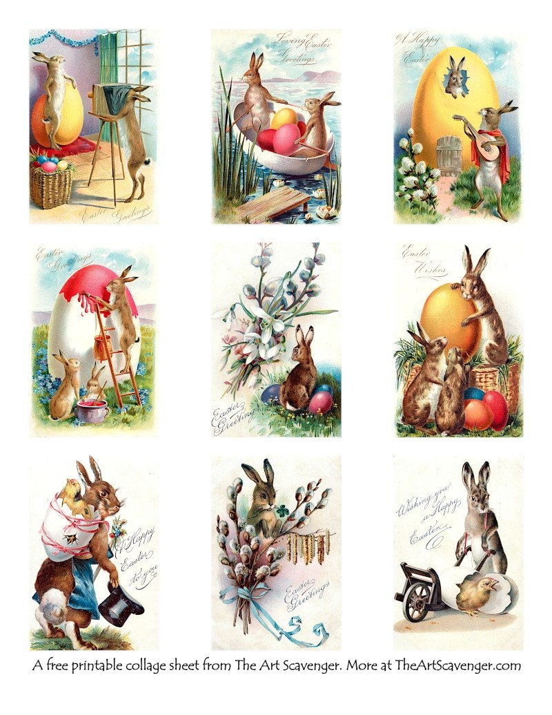 Free Easter Bunny Vintage Ephemera The Art Scavenger