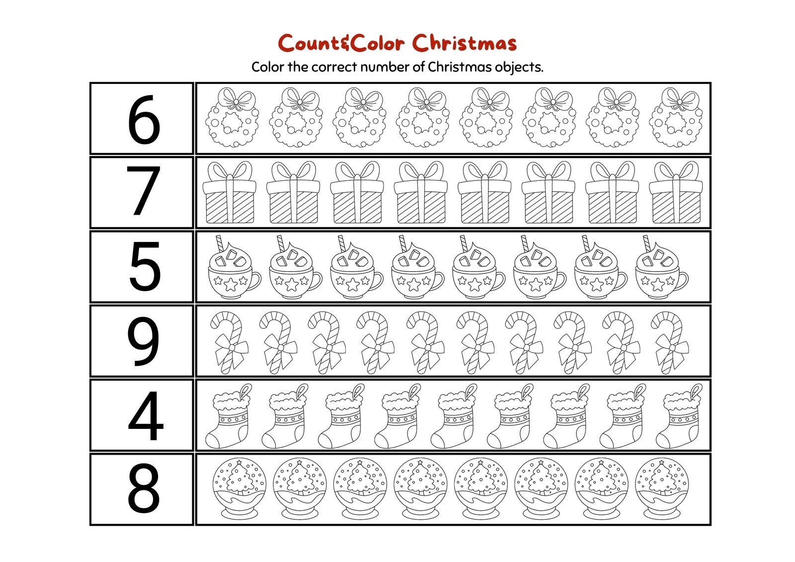 Free Printable Xmas Worksheets