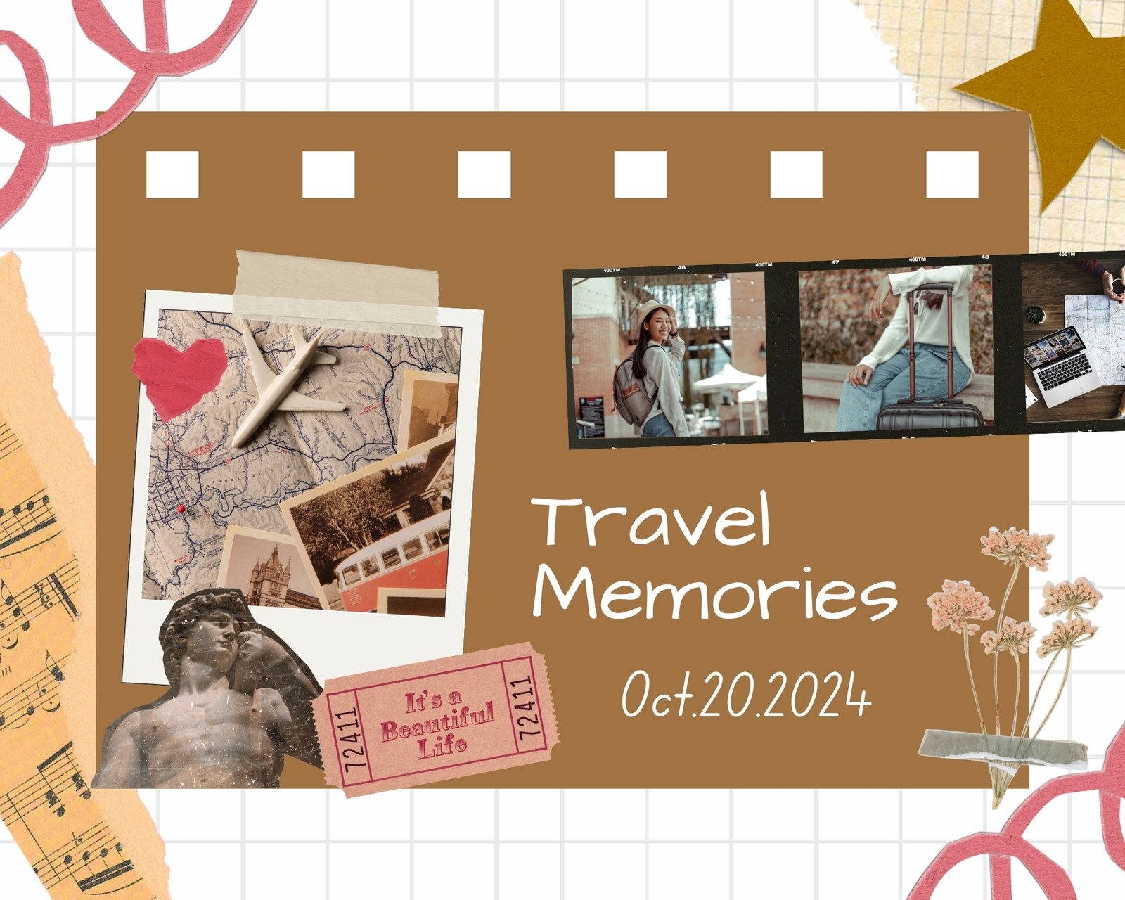Free Editable Printable Travel Scrapbook Templates Canva