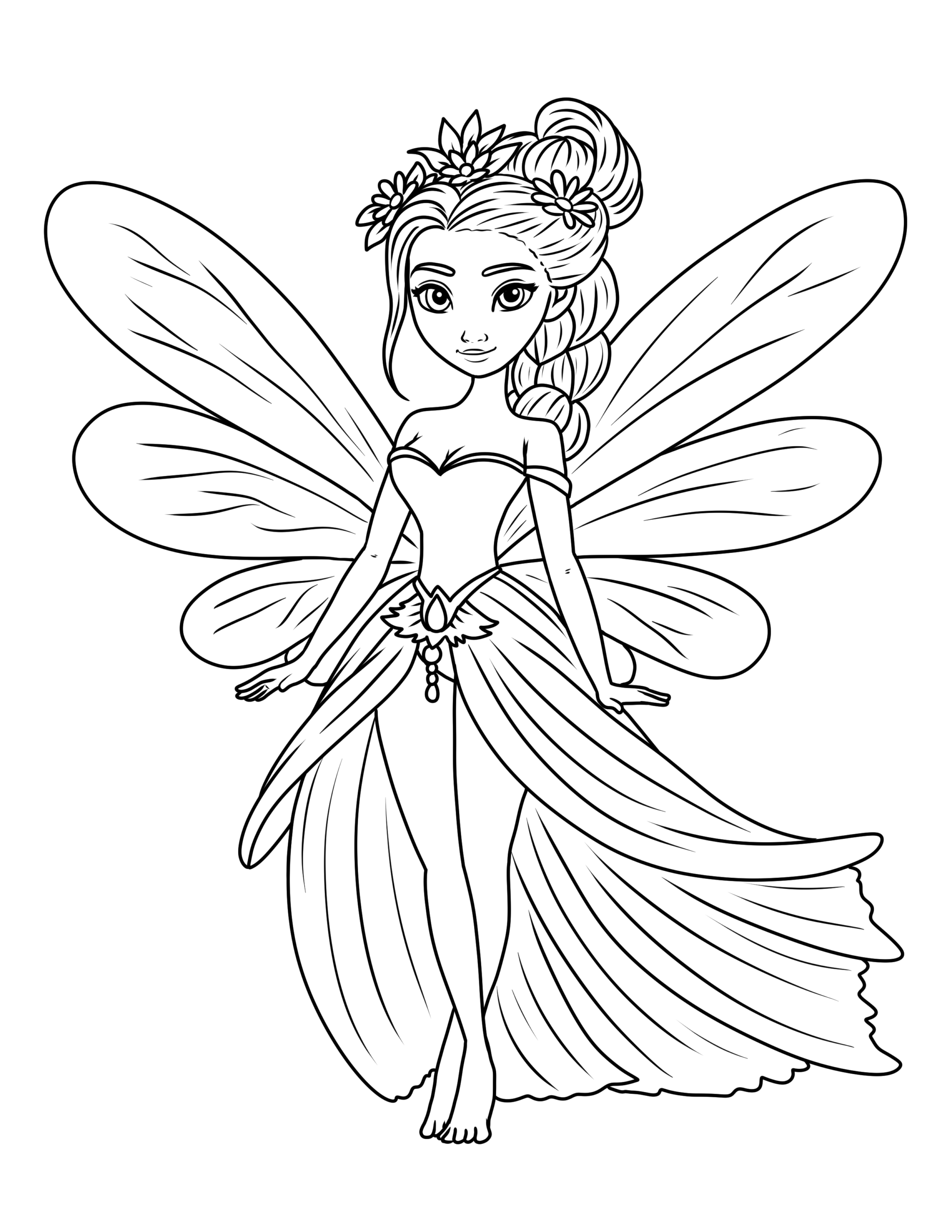 Free Fairy Coloring Pages