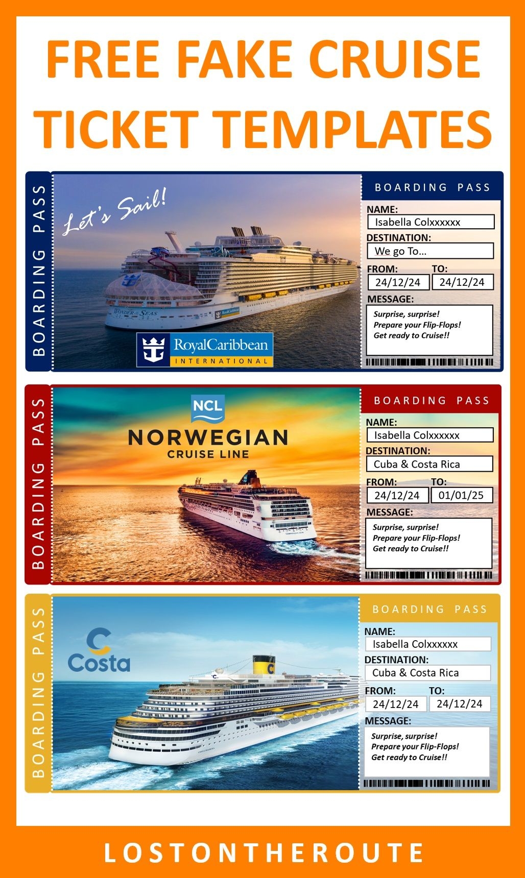 Free Fake Cruise Ticket Template Worksheets Library