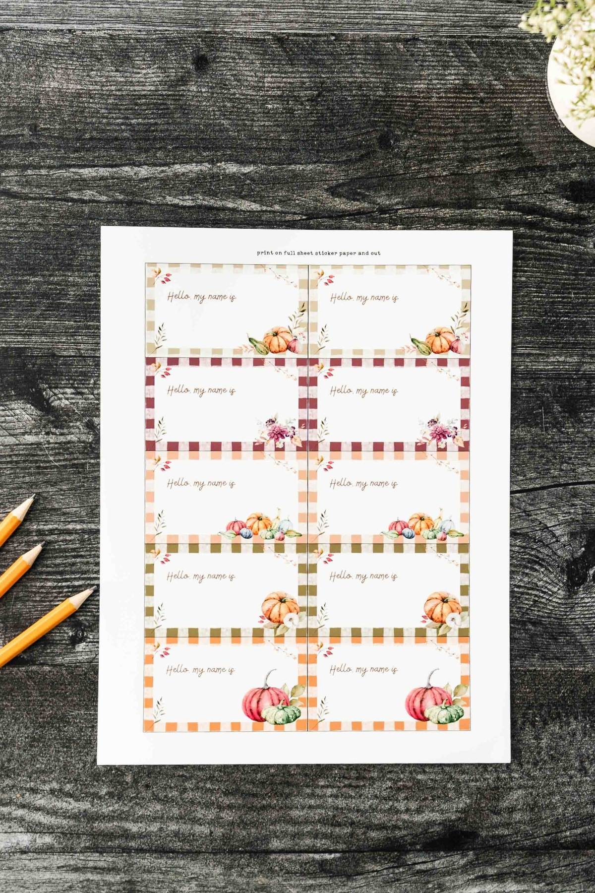 Free Fall Printable Name Tags A Pretty Touch For Autumn Events