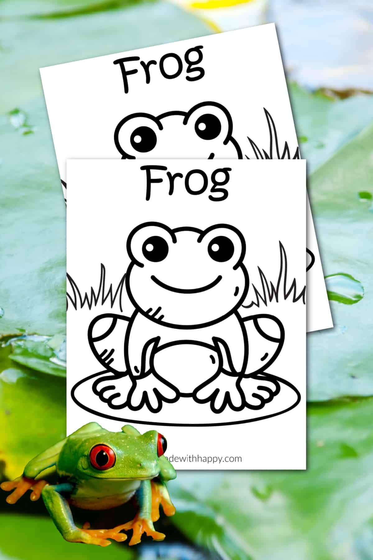 FREE Frog Coloring Page Printable Made With HAPPY