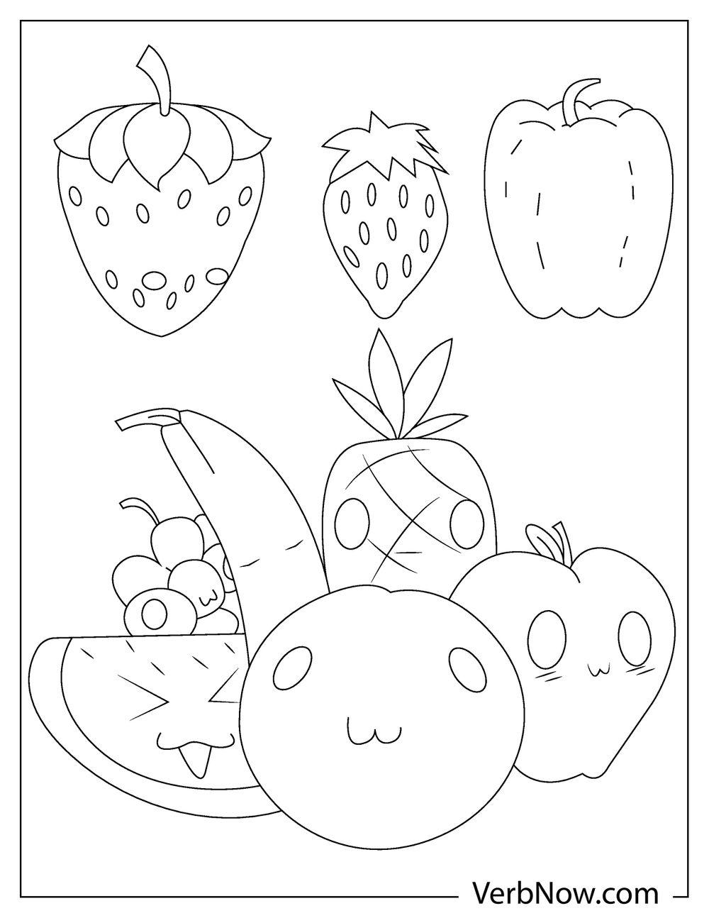 Free FRUIT Coloring Pages For Download Printable PDF 