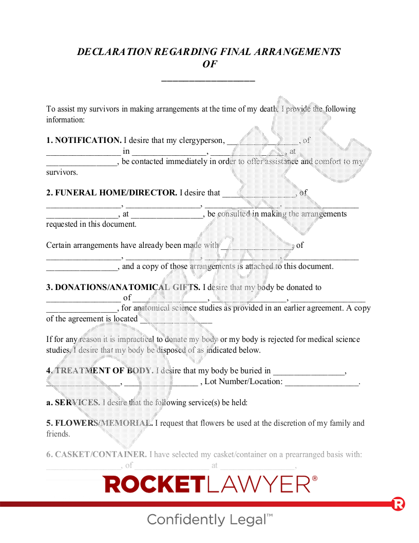 Free Printable Funeral Planning Checklist