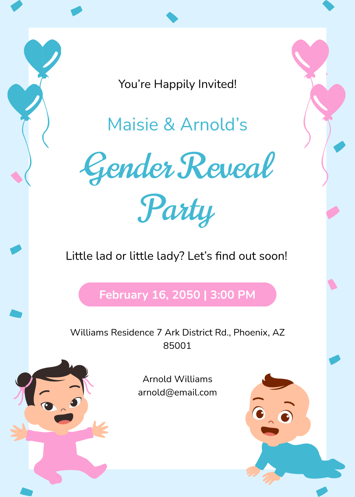 Free Printable Gender Reveal Invitations