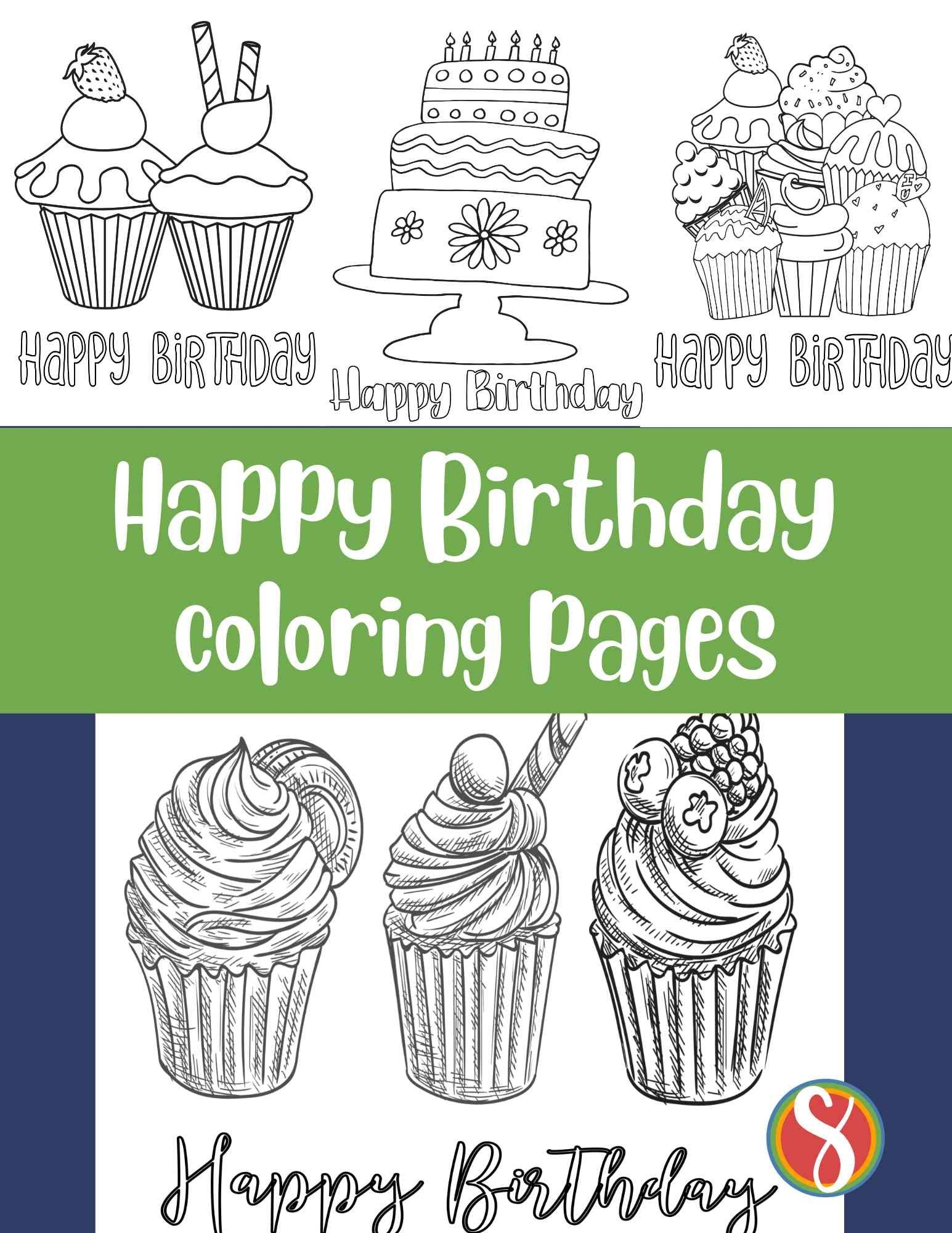 Free Happy Birthday Coloring Pages Stevie Doodles