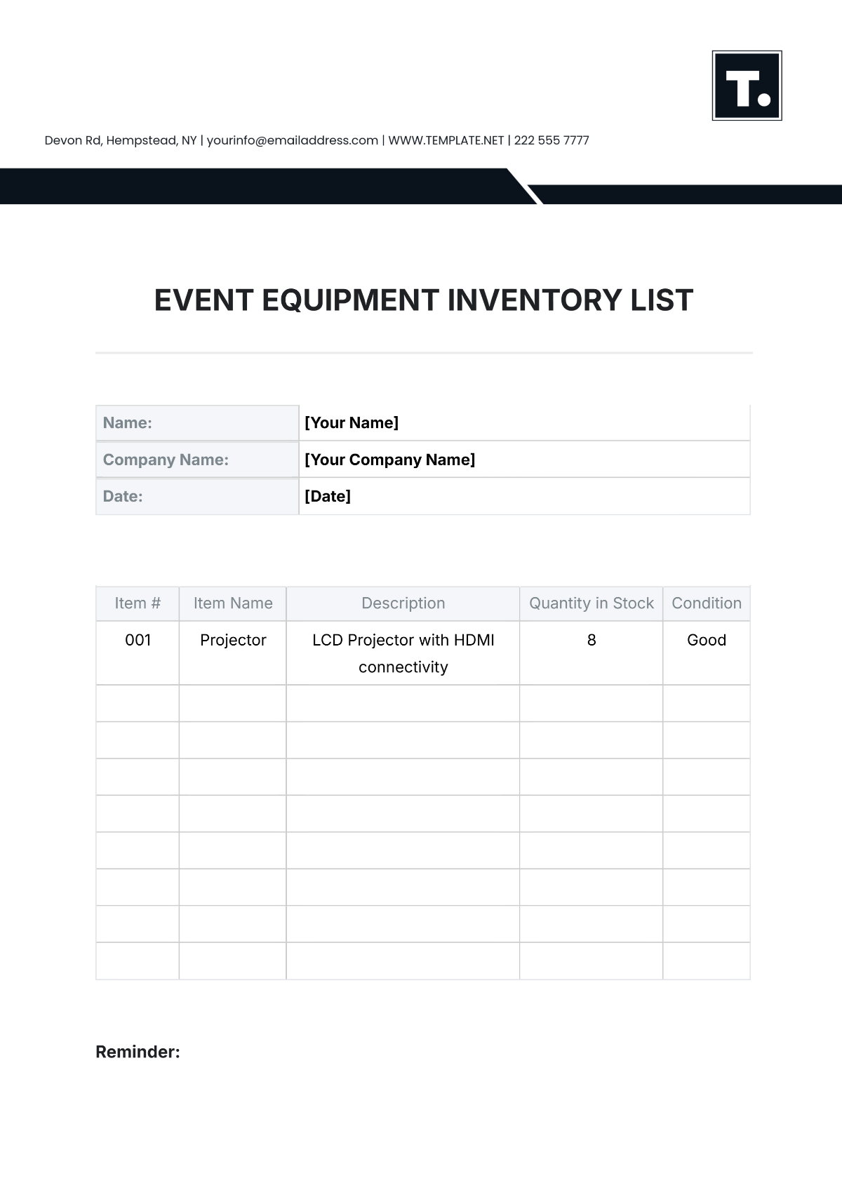 Free Inventory Templates Editable And Downloadable