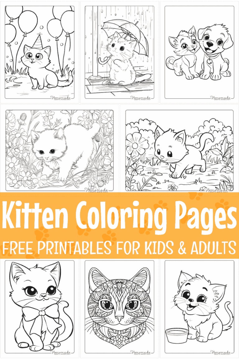 Free Kitten Coloring Pages For Kids U0026 Adults PDF Printables 