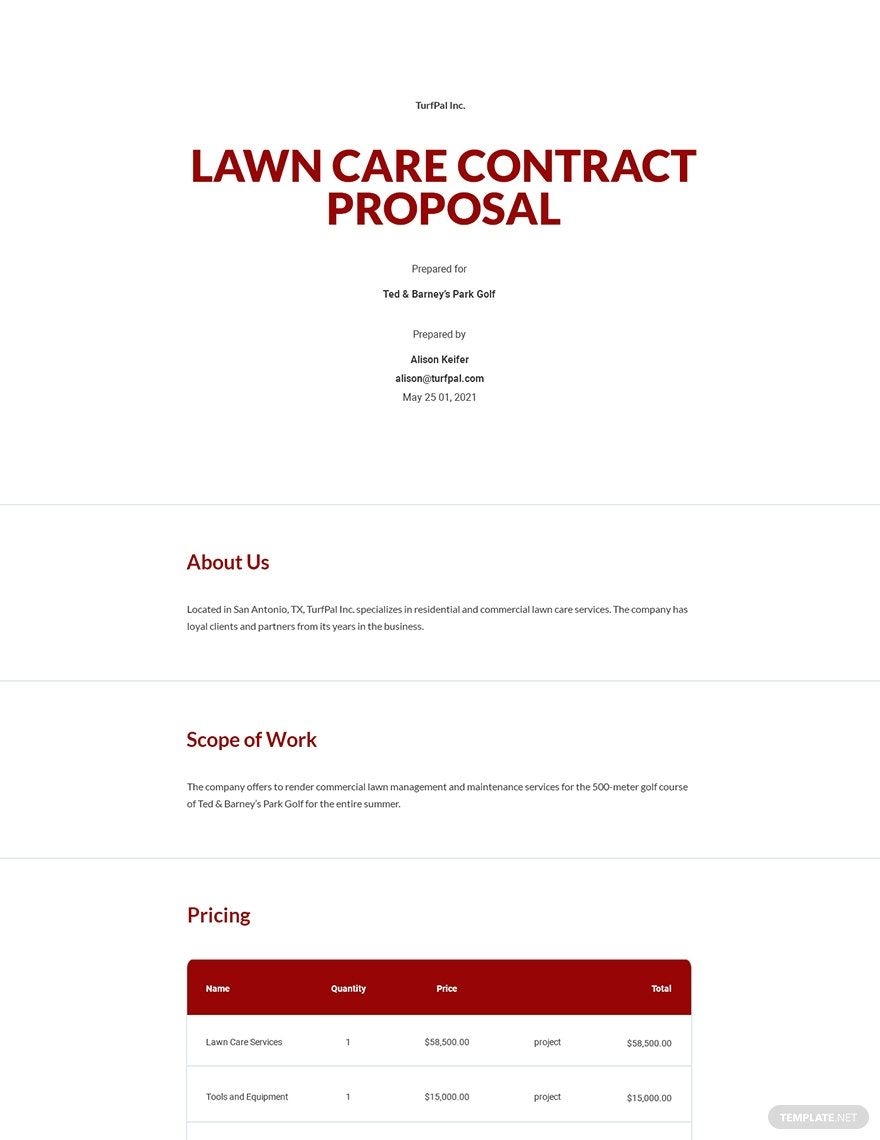 Free Landscaping Proposal Templates Editable And Printable