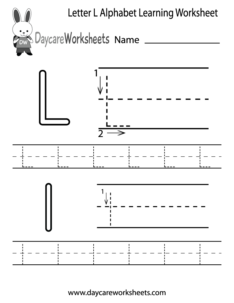 Free Letter L Alphabet Learning Worksheet For Preschool Worksheets Library