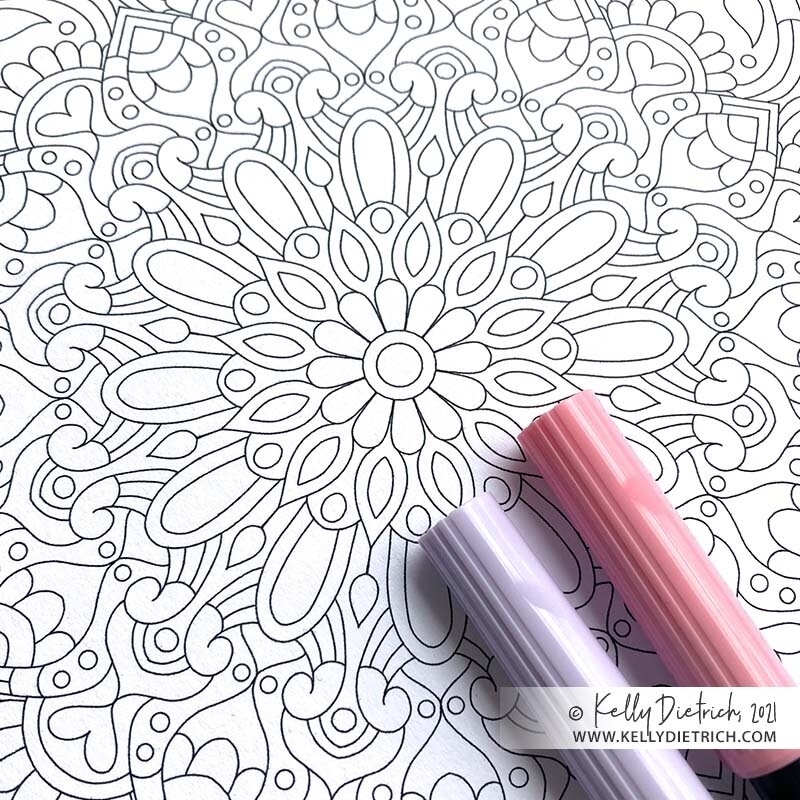 Free Mandala Coloring Page For February Kelly Dietrich Mandala Art