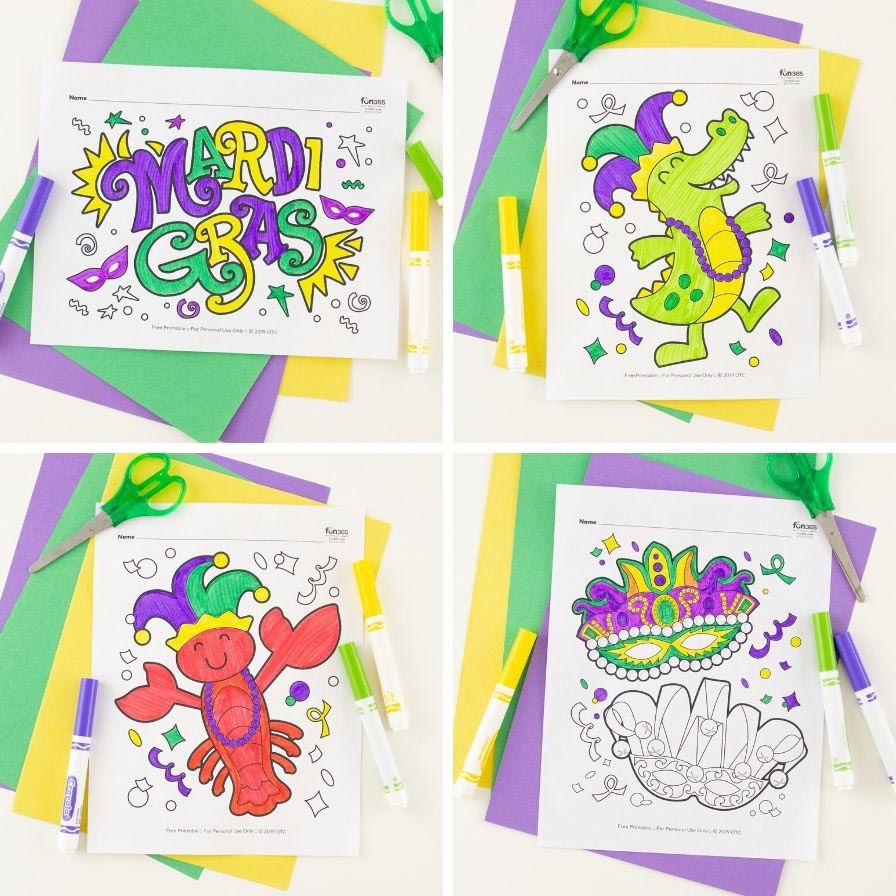 Free Mardi Gras Coloring Pages Fun365
