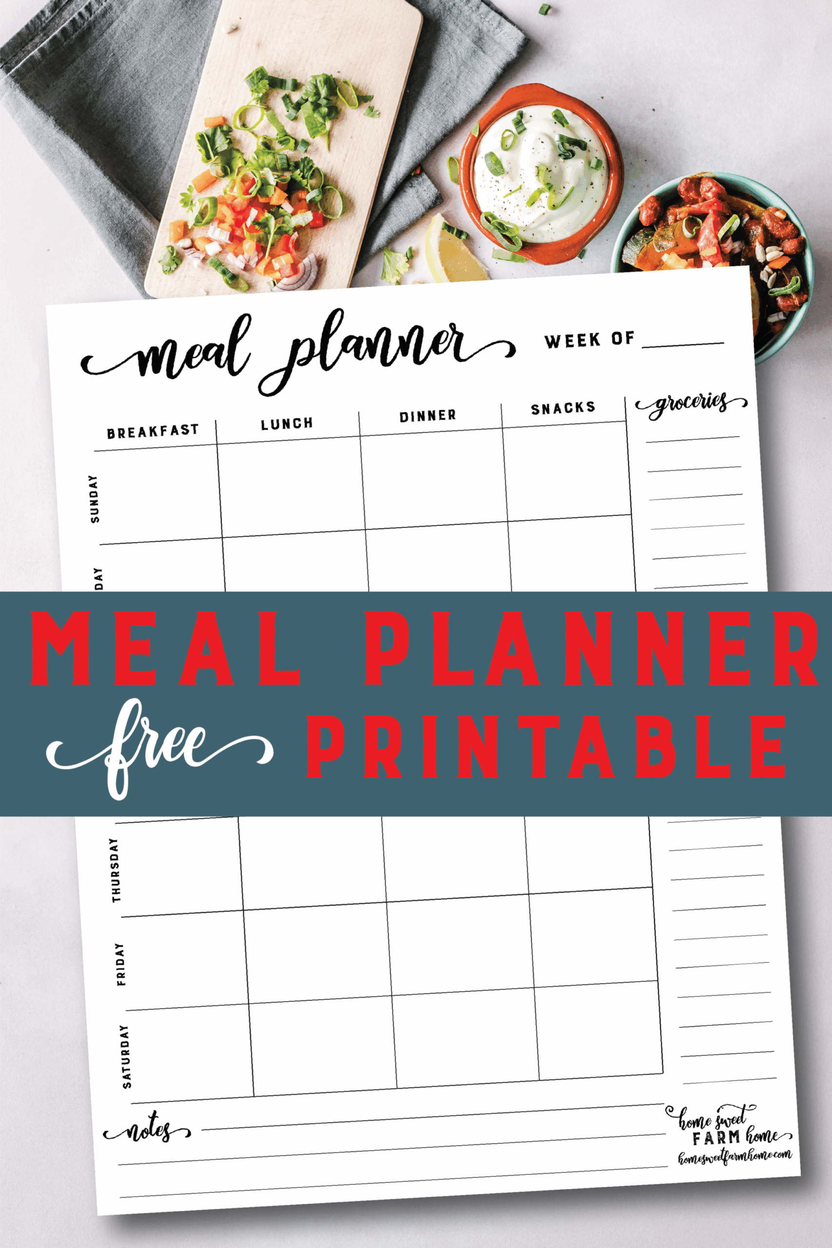 Free Printable Meal Planning Template