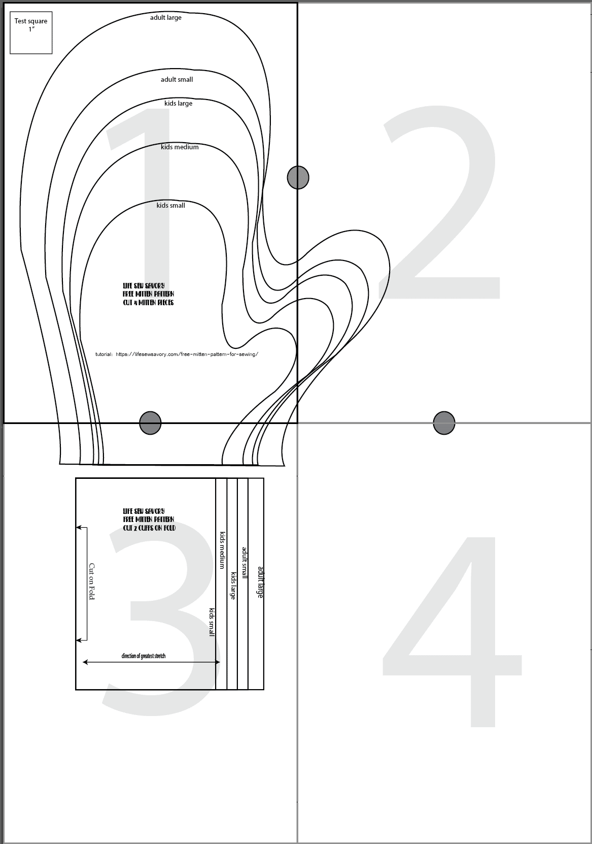 Free Printable Mitten Pattern