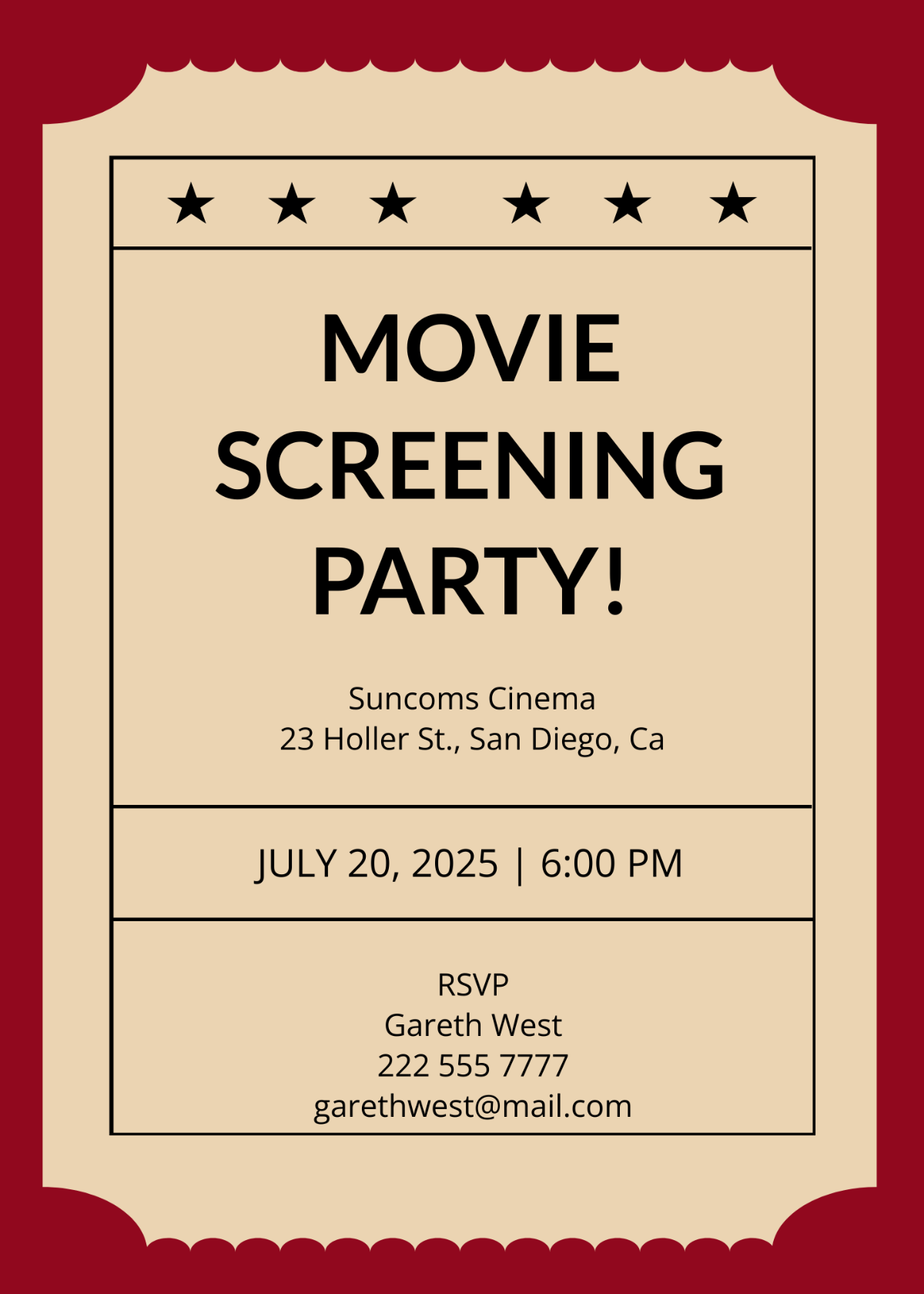 Free Movie Ticket Templates Editable And Printable