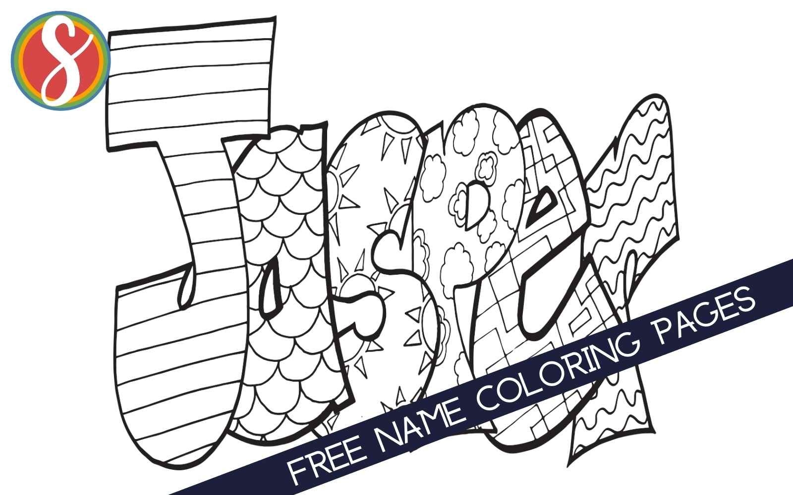 Free Name Coloring Pages Stevie Doodles
