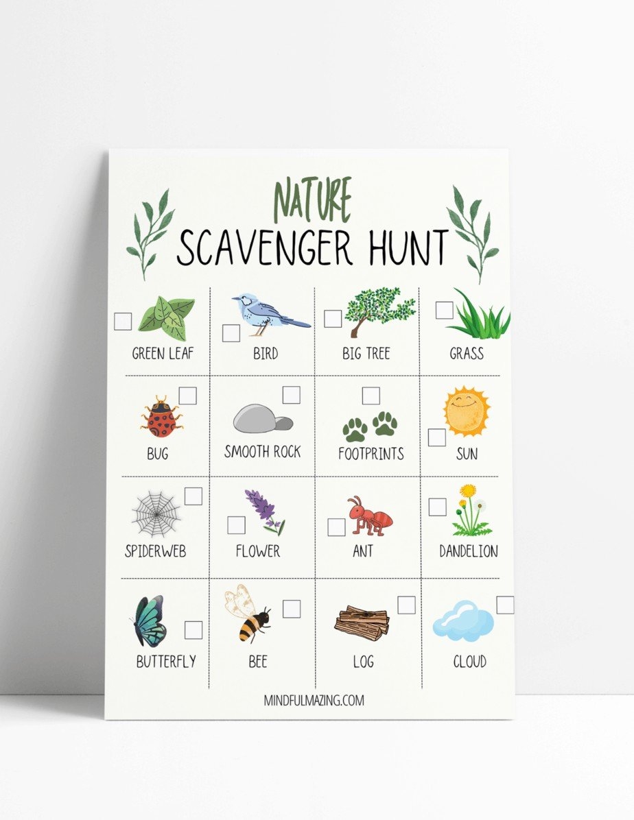 FREE Nature Scavenger Hunt For Kids Mindfulmazing