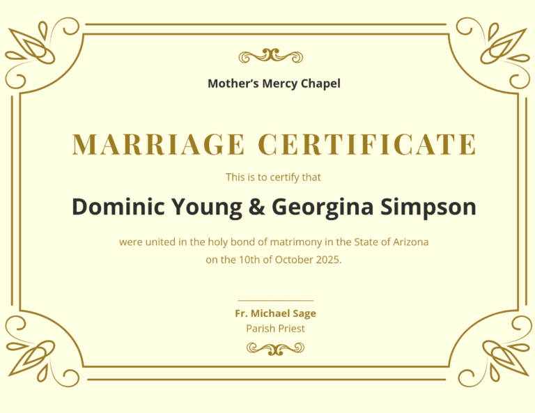 Free Notary Marriage Certificate Template To Edit Online