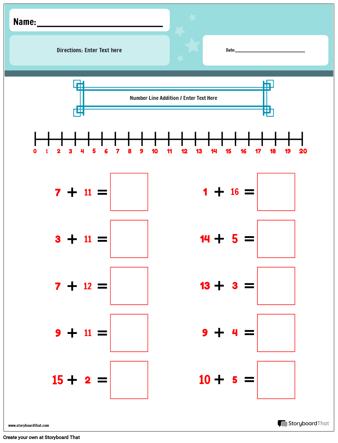 Free Number Line Worksheets Addition And Decimals