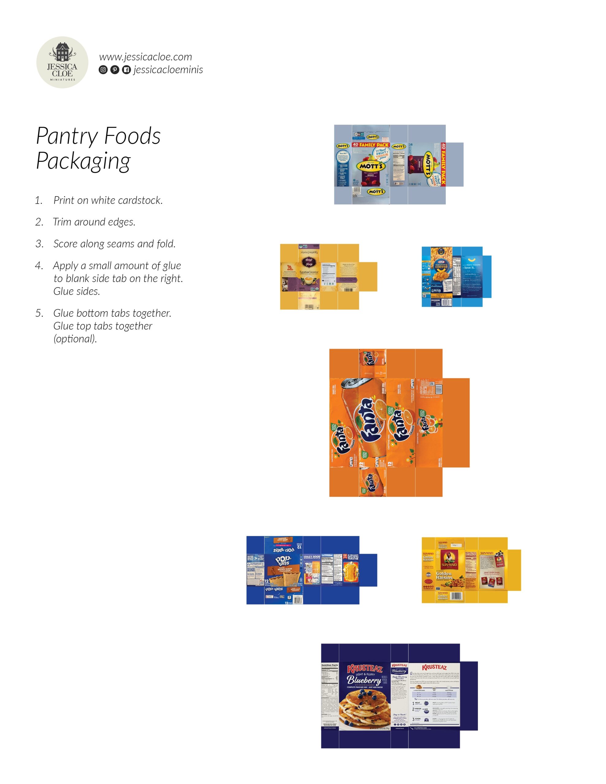 Free Pantry Foods Packaging Download Jessica Cloe Miniatures