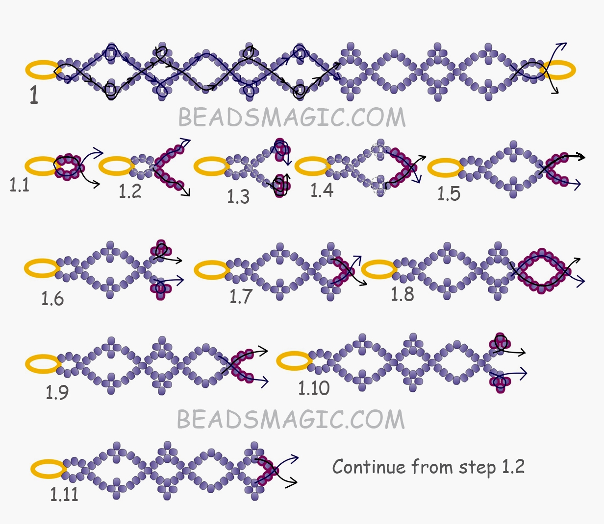 Free Pattern For Bracelet Azora Beads Magic