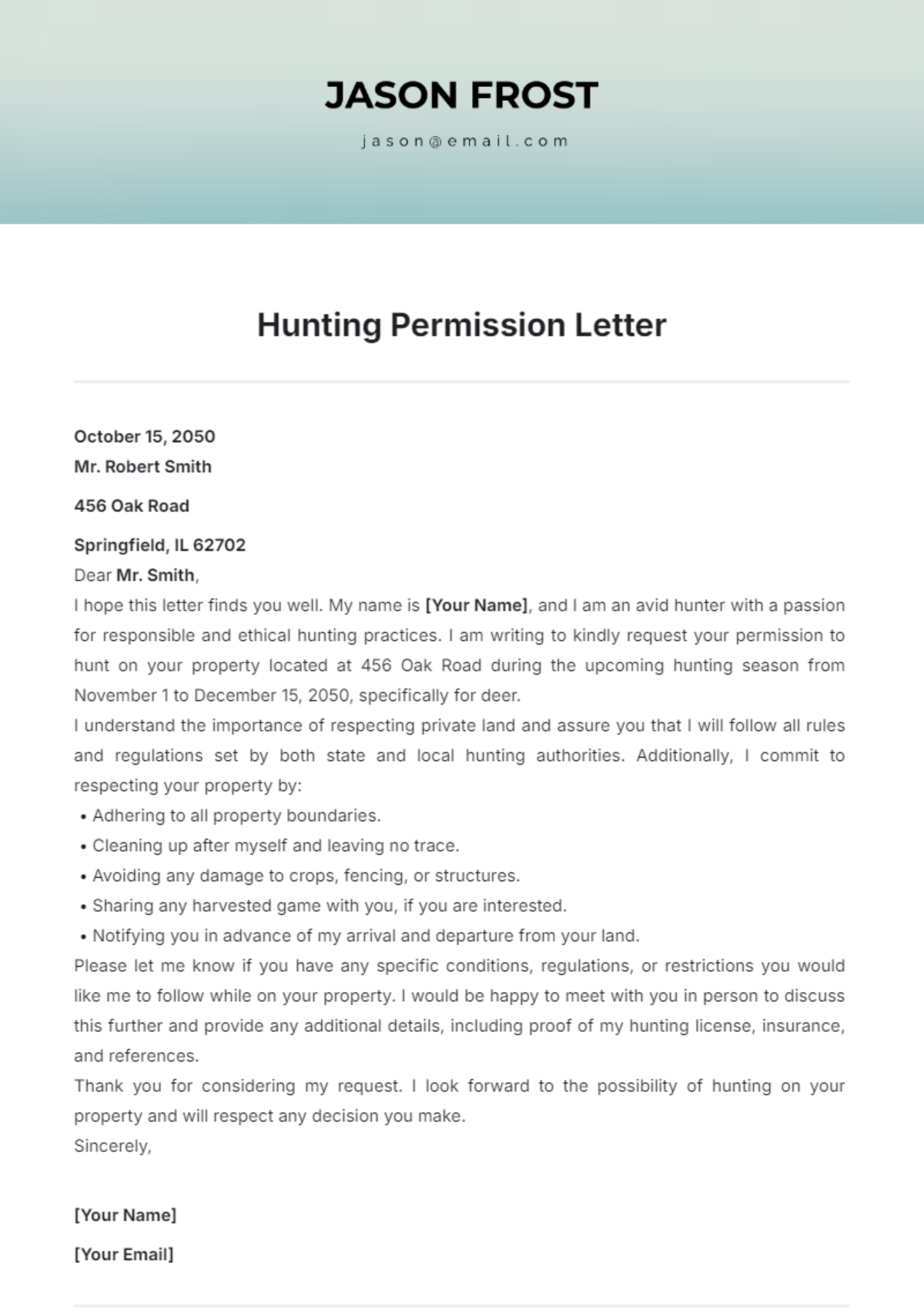 Free Permission Letter Templates Editable And Printable