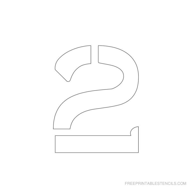 Free Printable 2 Inch Number Stencils 1 10