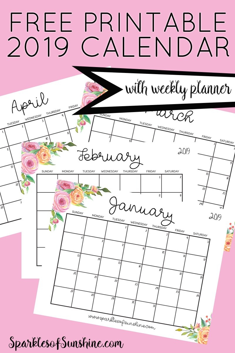 Free 2019 Calendar Printable