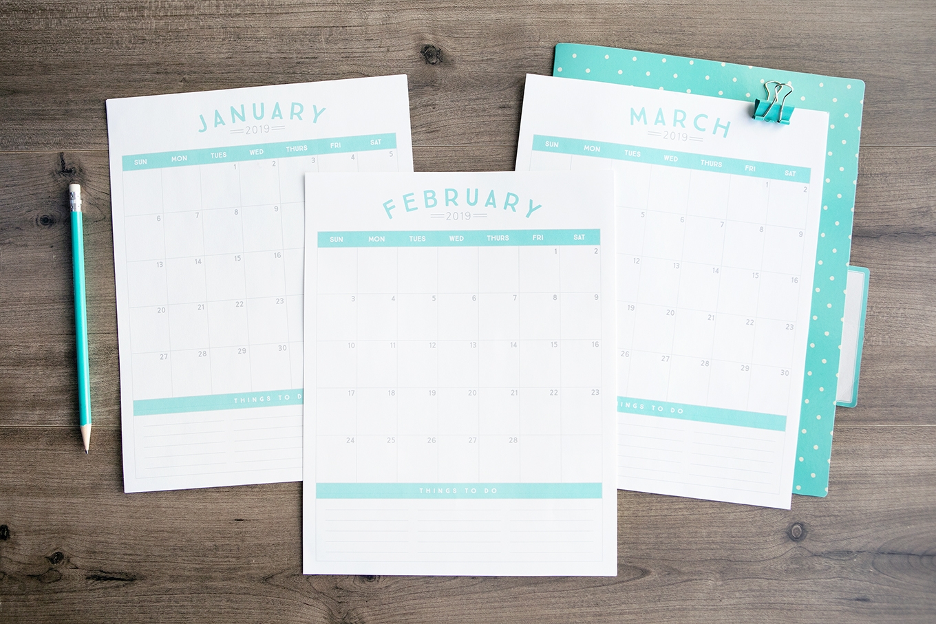 Free Printable 2019 Calendar