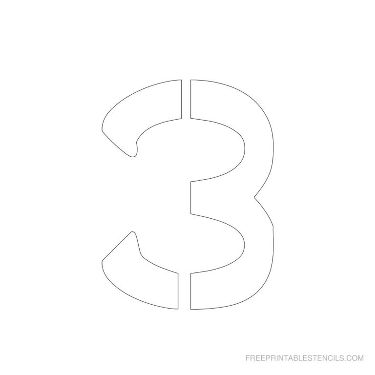 Free Printable 3 Inch Number Stencils 1 10