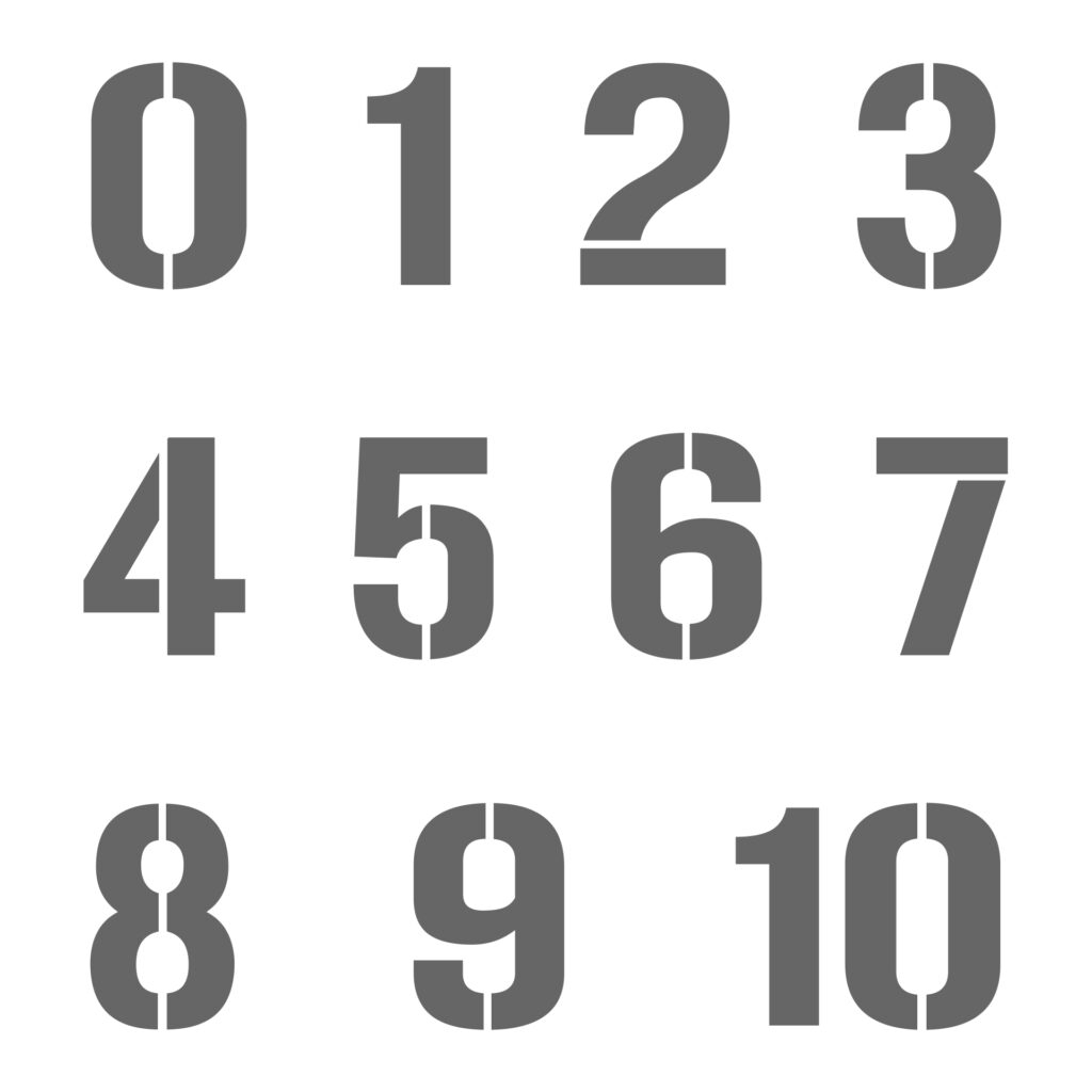Free Printable 4 Inch Number Stencils 1 10