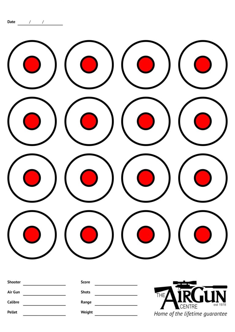 Free Printable Air Rifle Targets A4 17cm U0026 14cm The Airgun Centre