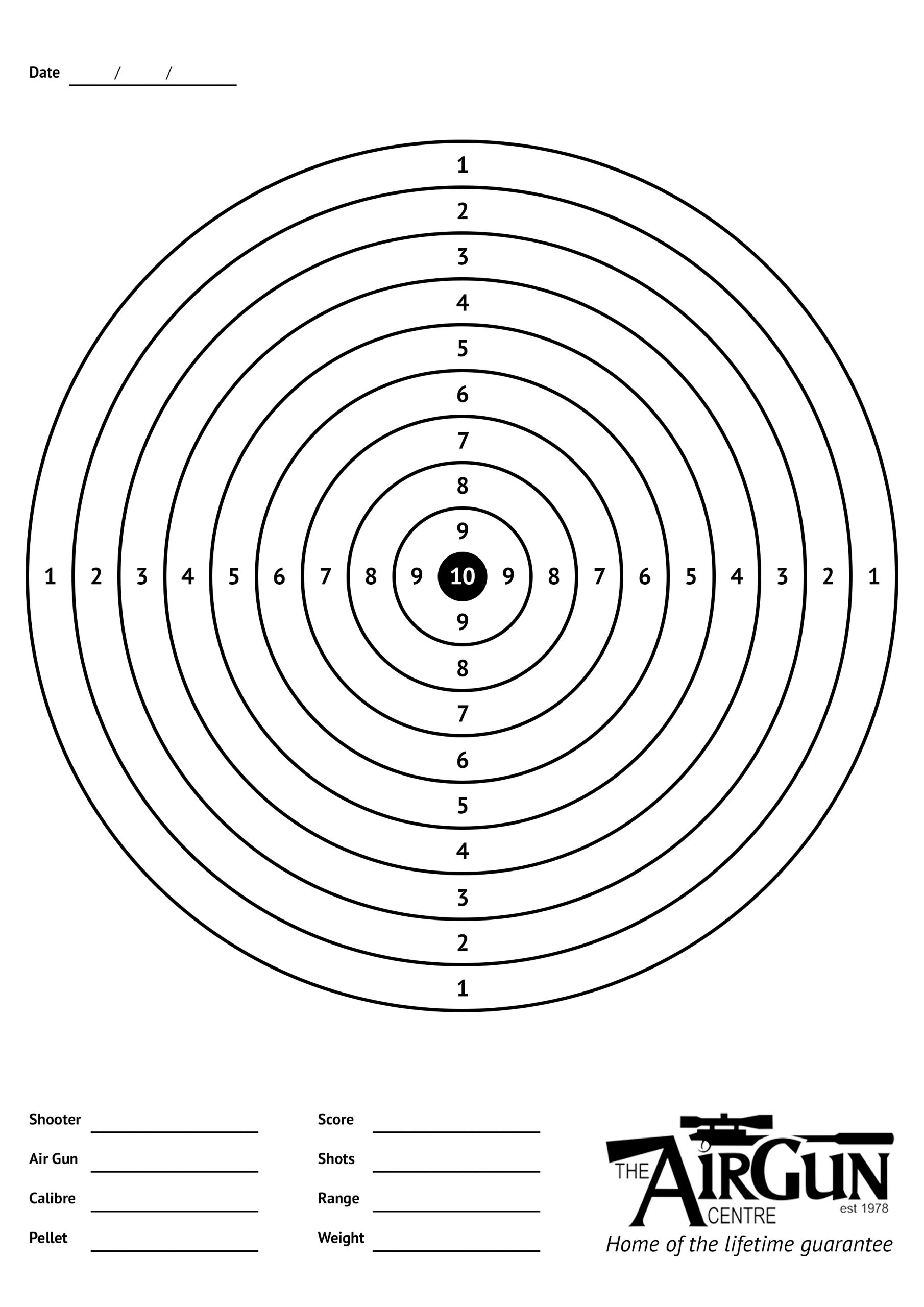 Free Printable Air Rifle Targets A4 17cm U0026 14cm The Airgun 