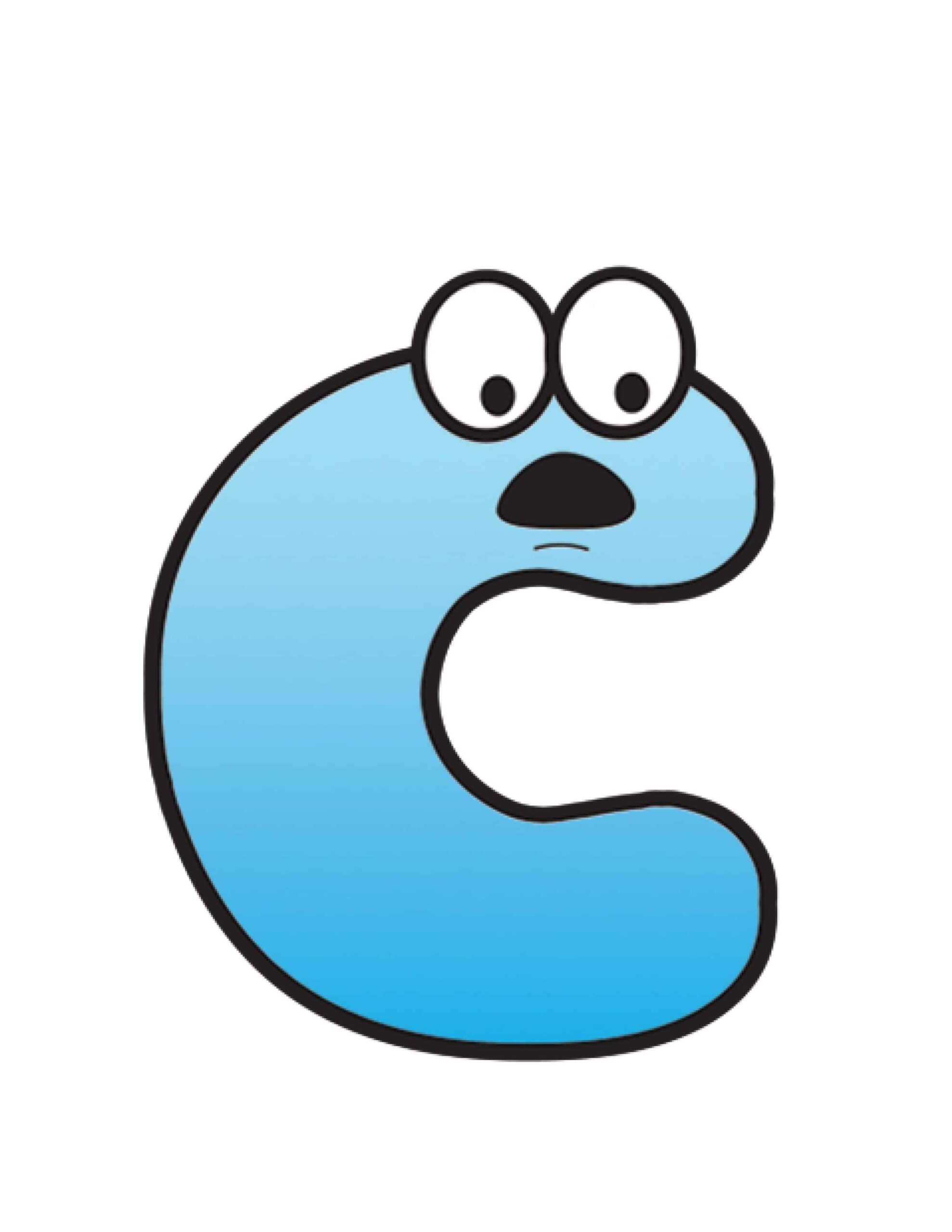 Free Printable Alphabet Letters Colorful Cartoon Letter C