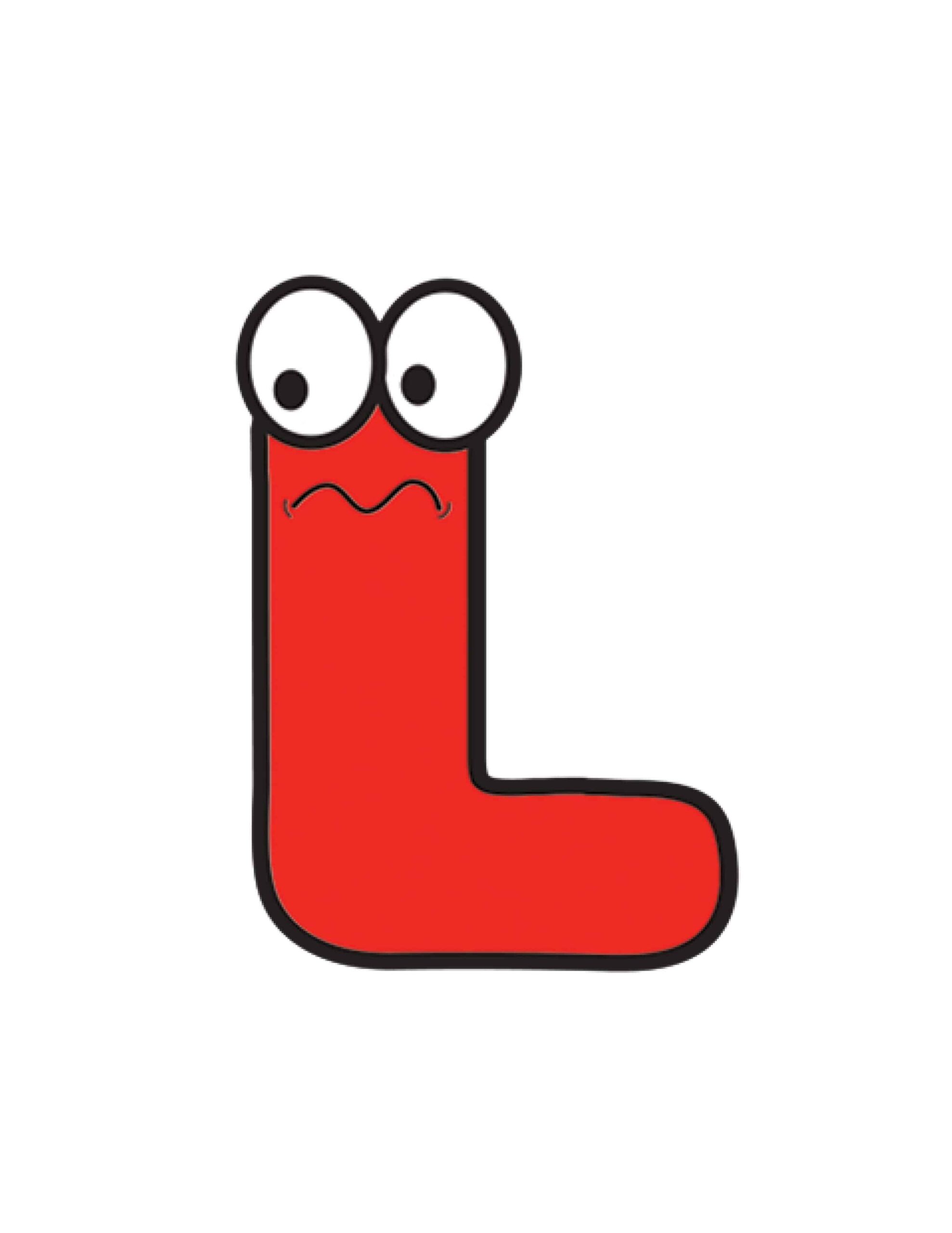 Free Printable Alphabet Letters Colorful Cartoon Letter L