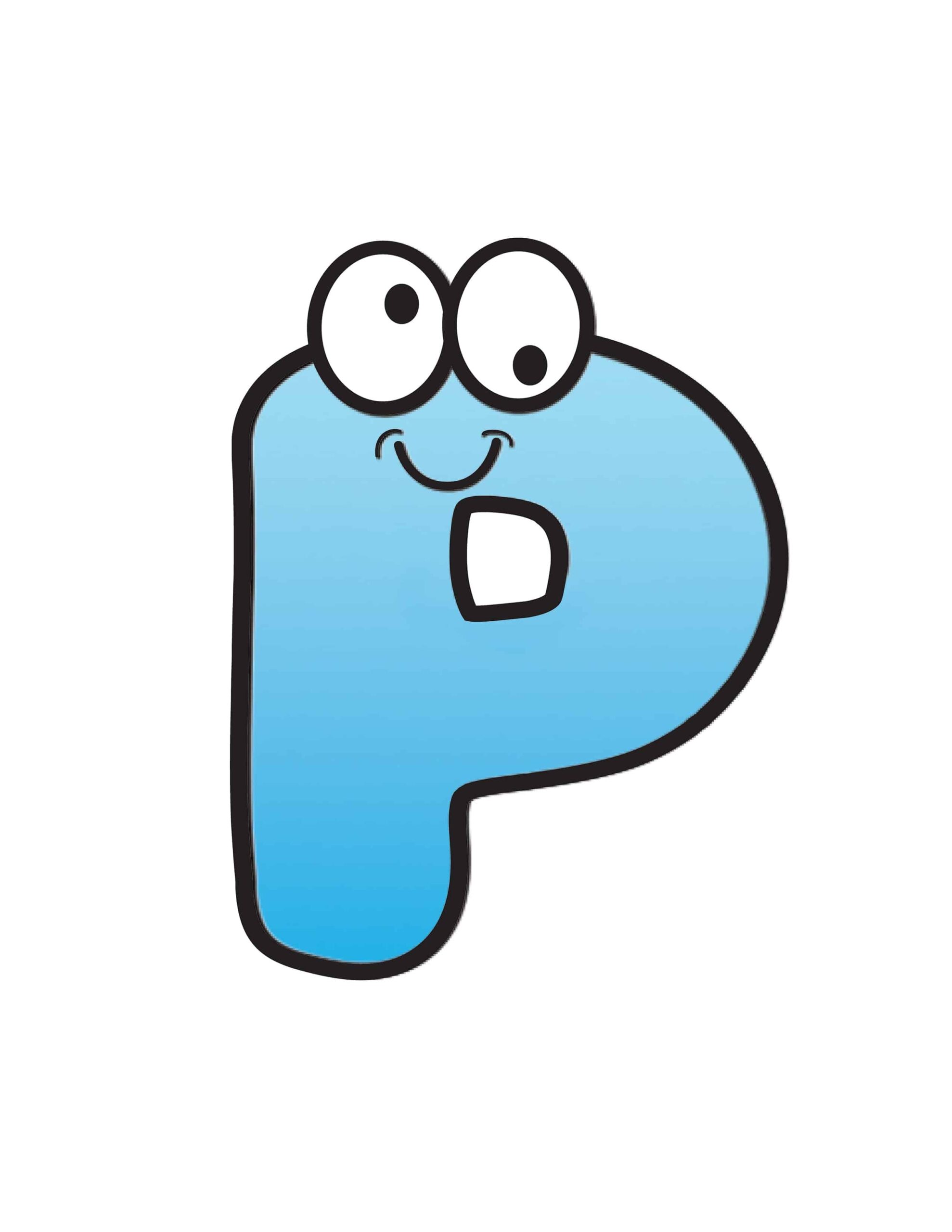 Free Printable Alphabet Letters Colorful Cartoon Letter P