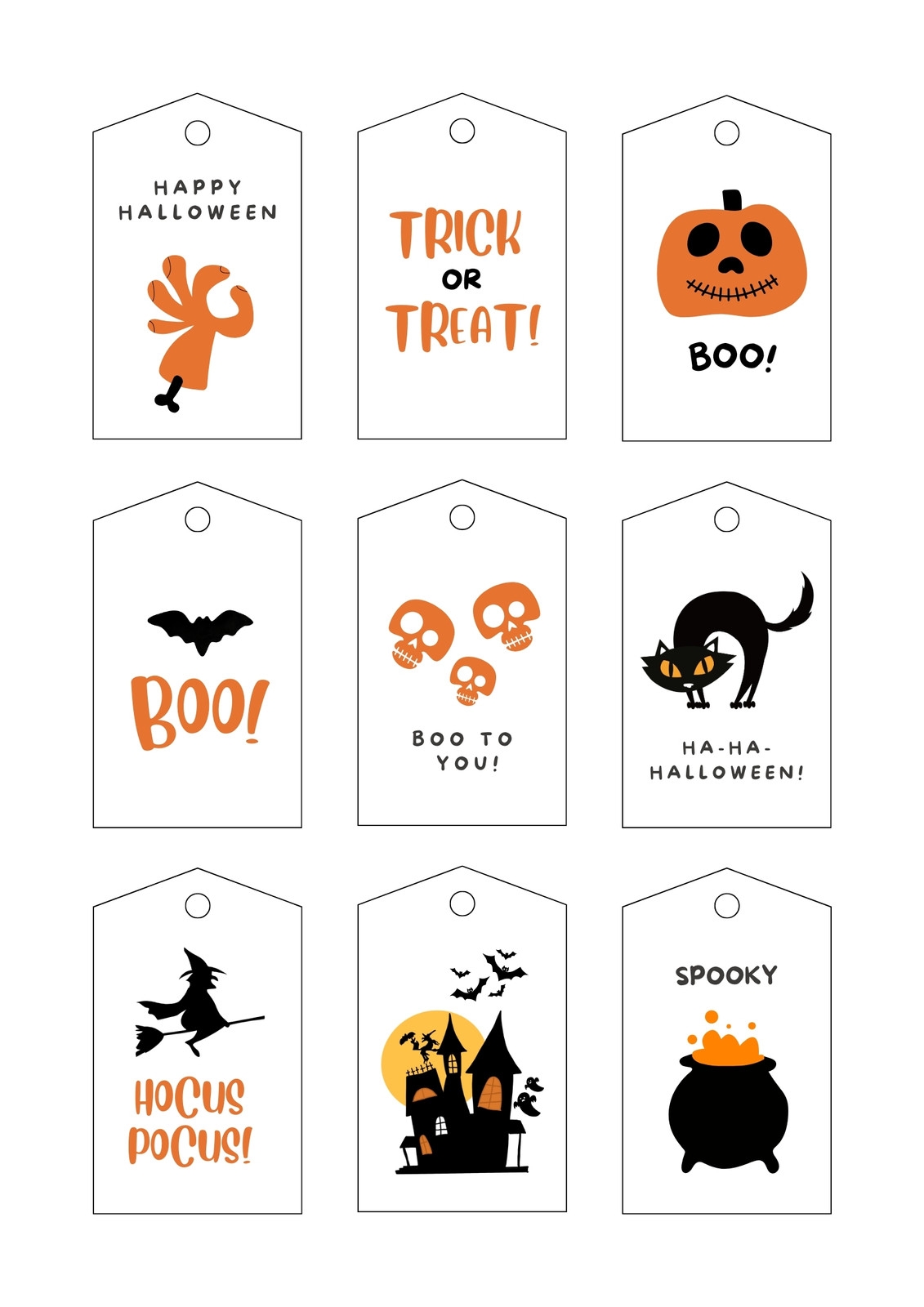 Free Printable And Customizable Halloween Tag Templates Canva