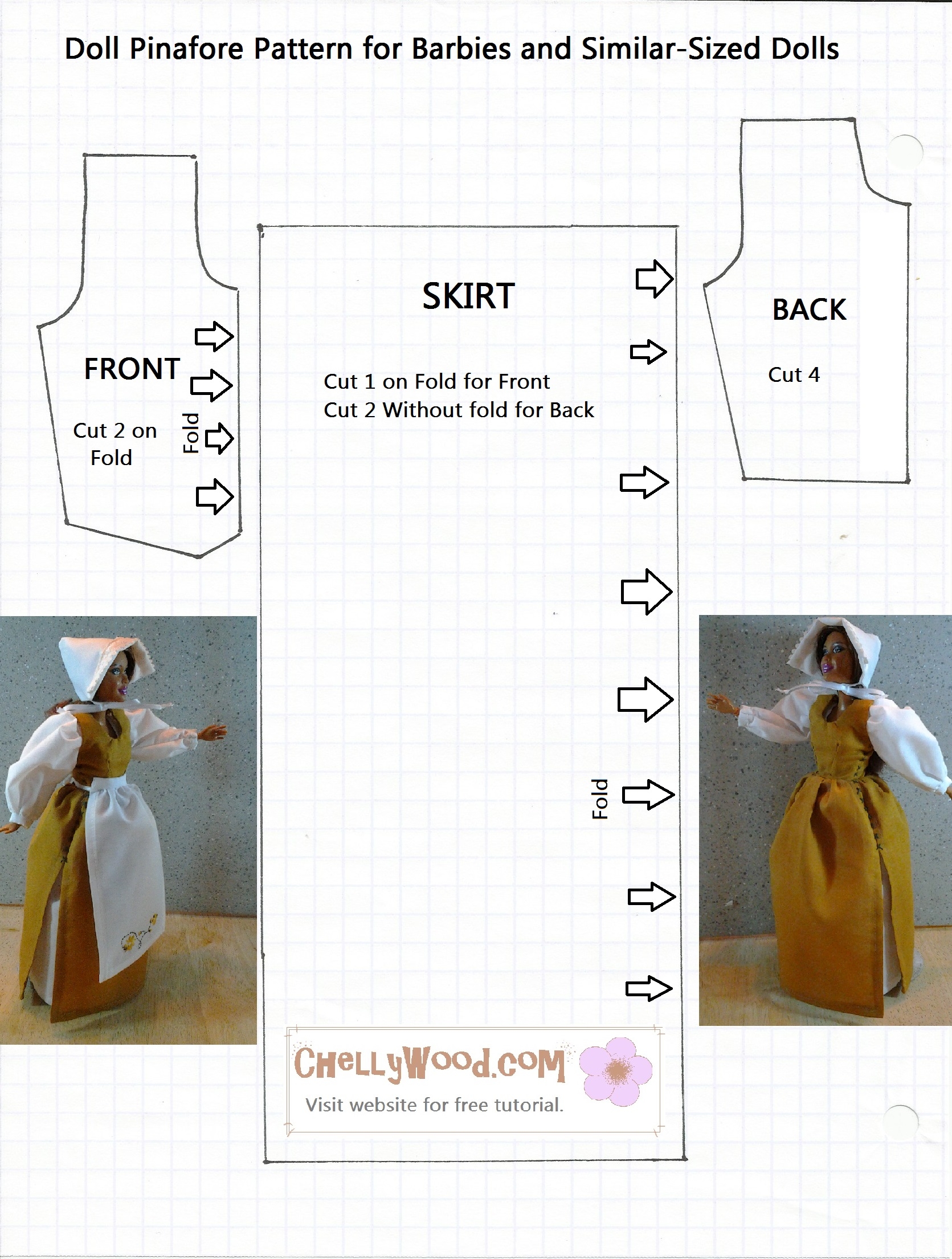 FREE Printable Barbie Doll Clothes Patterns Free Doll Clothes Patterns