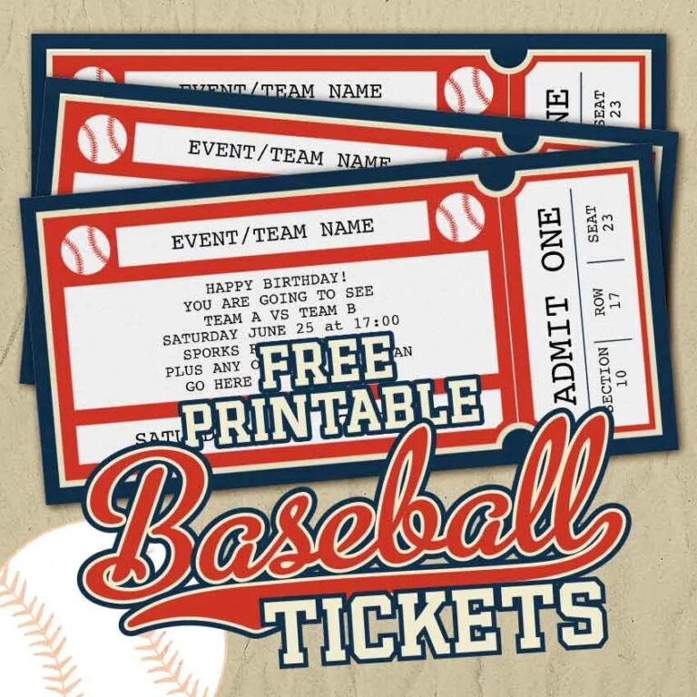 Free Printable Baseball Tickets Free Printables Online