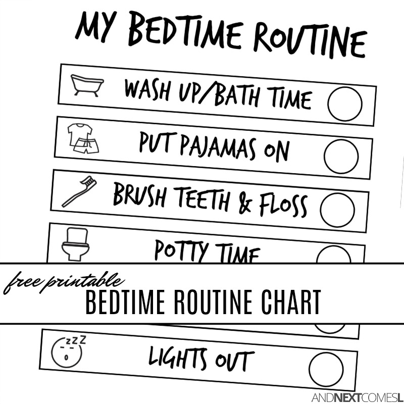 Free Printable Bedtime Visual Routine Chart For Kids And Next 