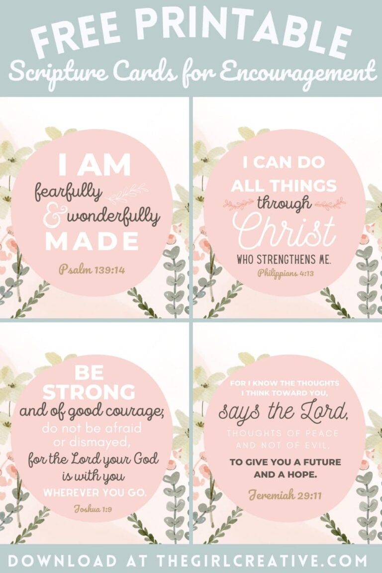 Free Printable Bible Verses For Encouragement The Girl Creative