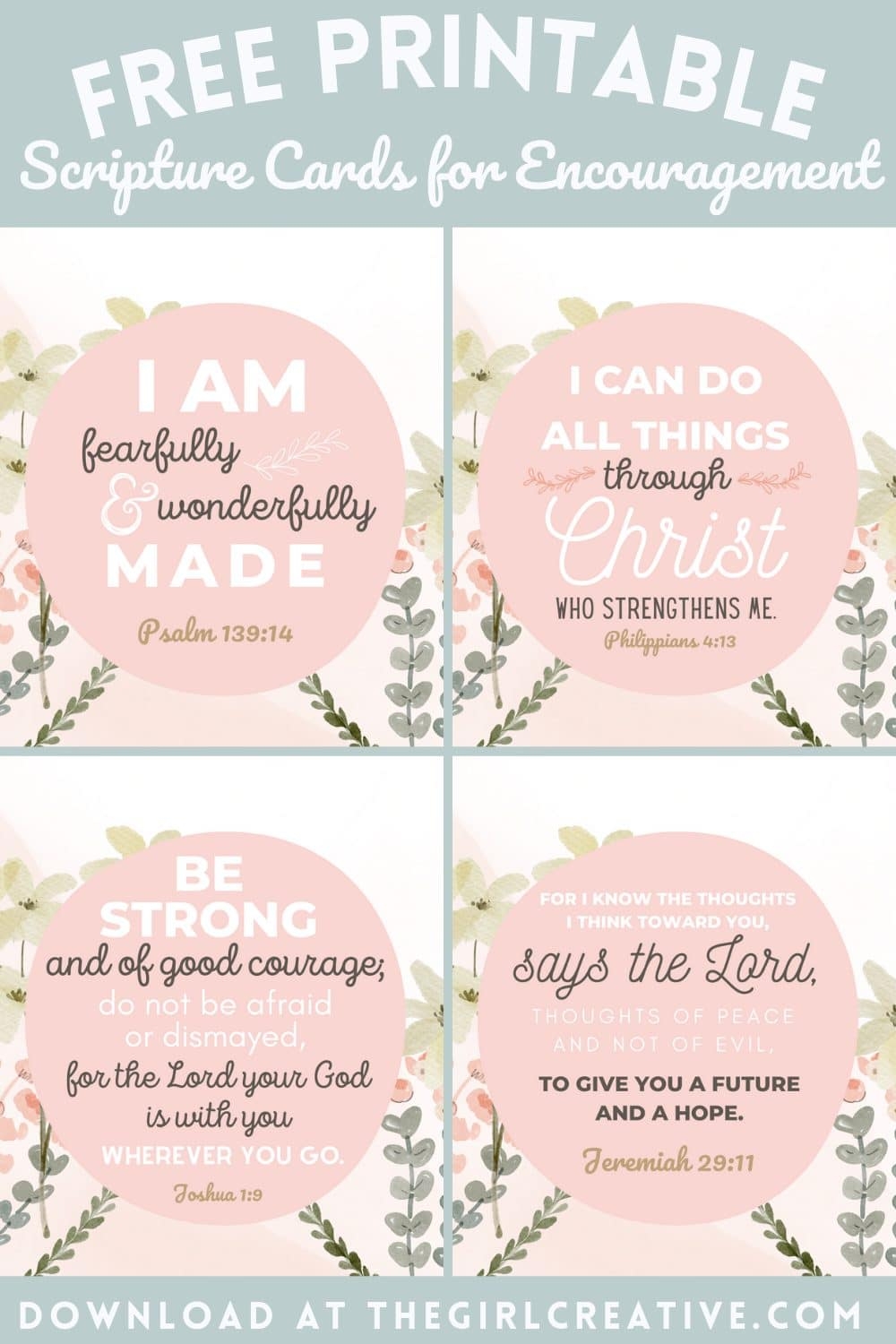 Free Printable Bible Verses For Encouragement The Girl Creative
