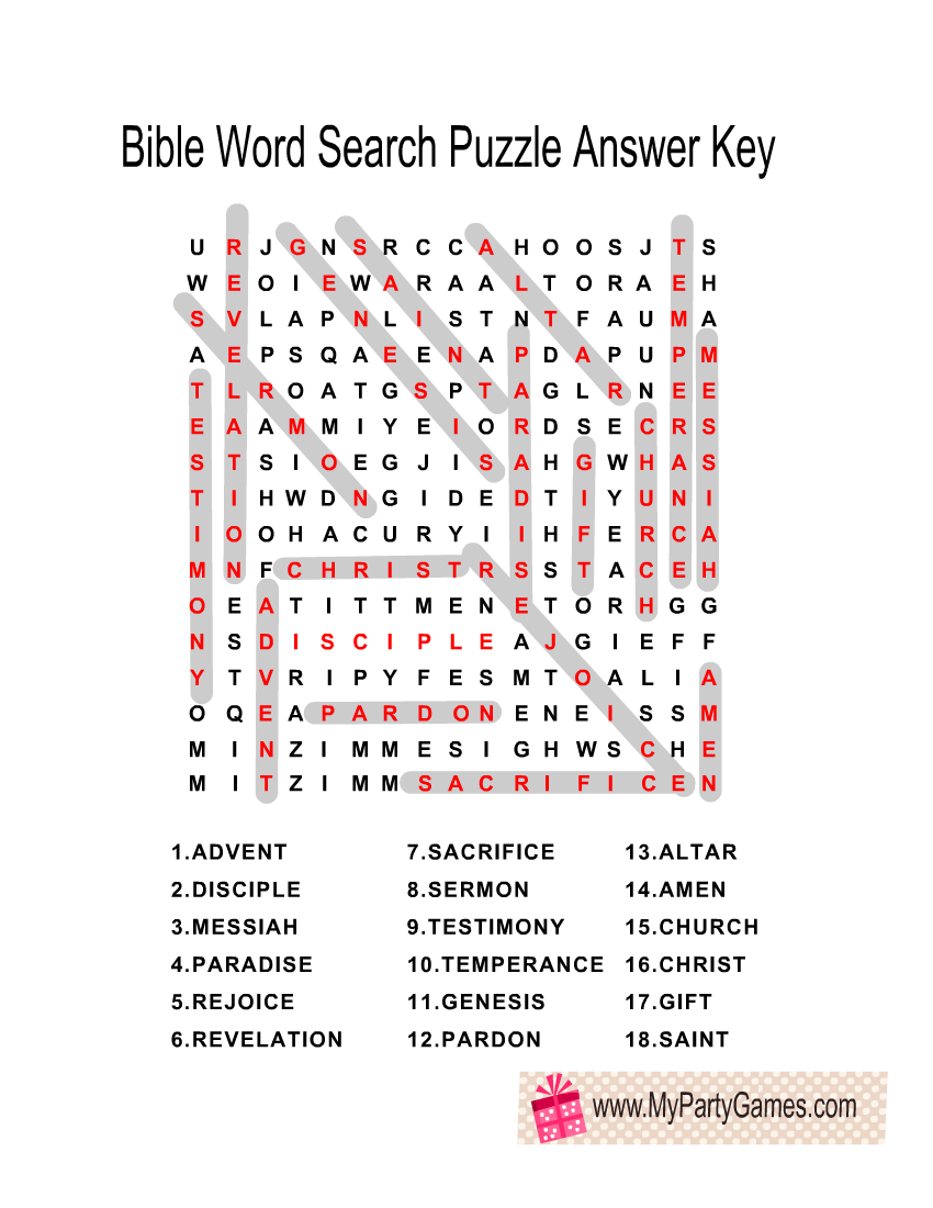 Bible Word Search Puzzles Free Printable