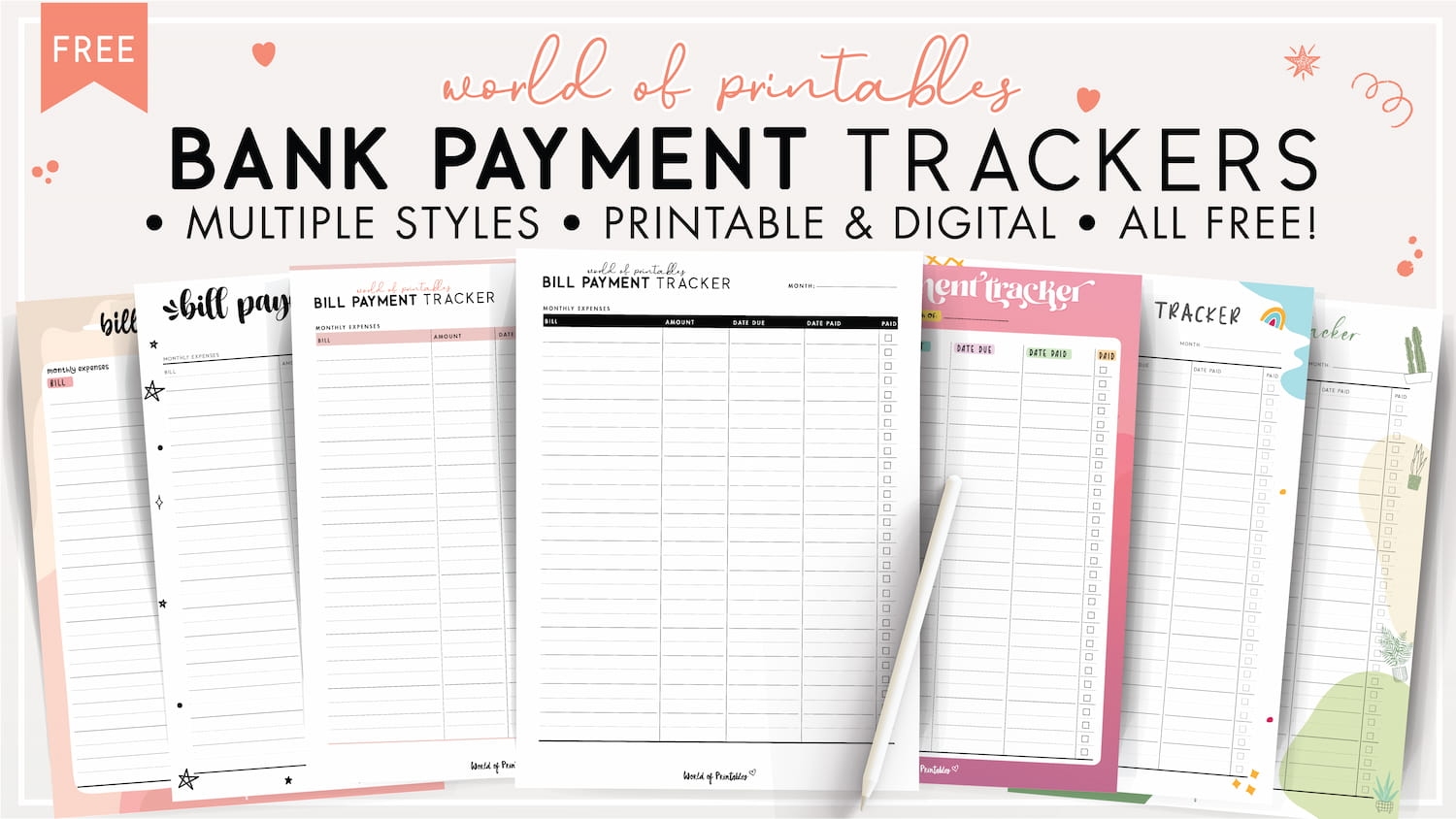 FREE Printable Bill Tracker PDF World Of Printables