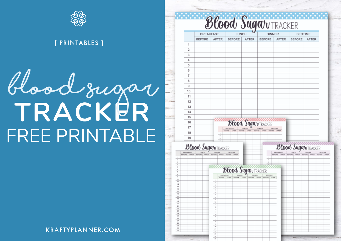 Free Printable Blood Sugar Tracker Day 3 Krafty Planner