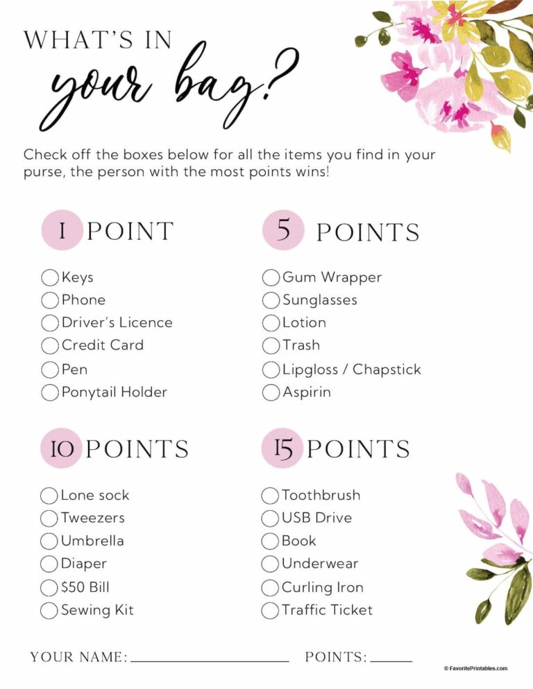 Free Printable Bridal Shower Games Favorite Printables