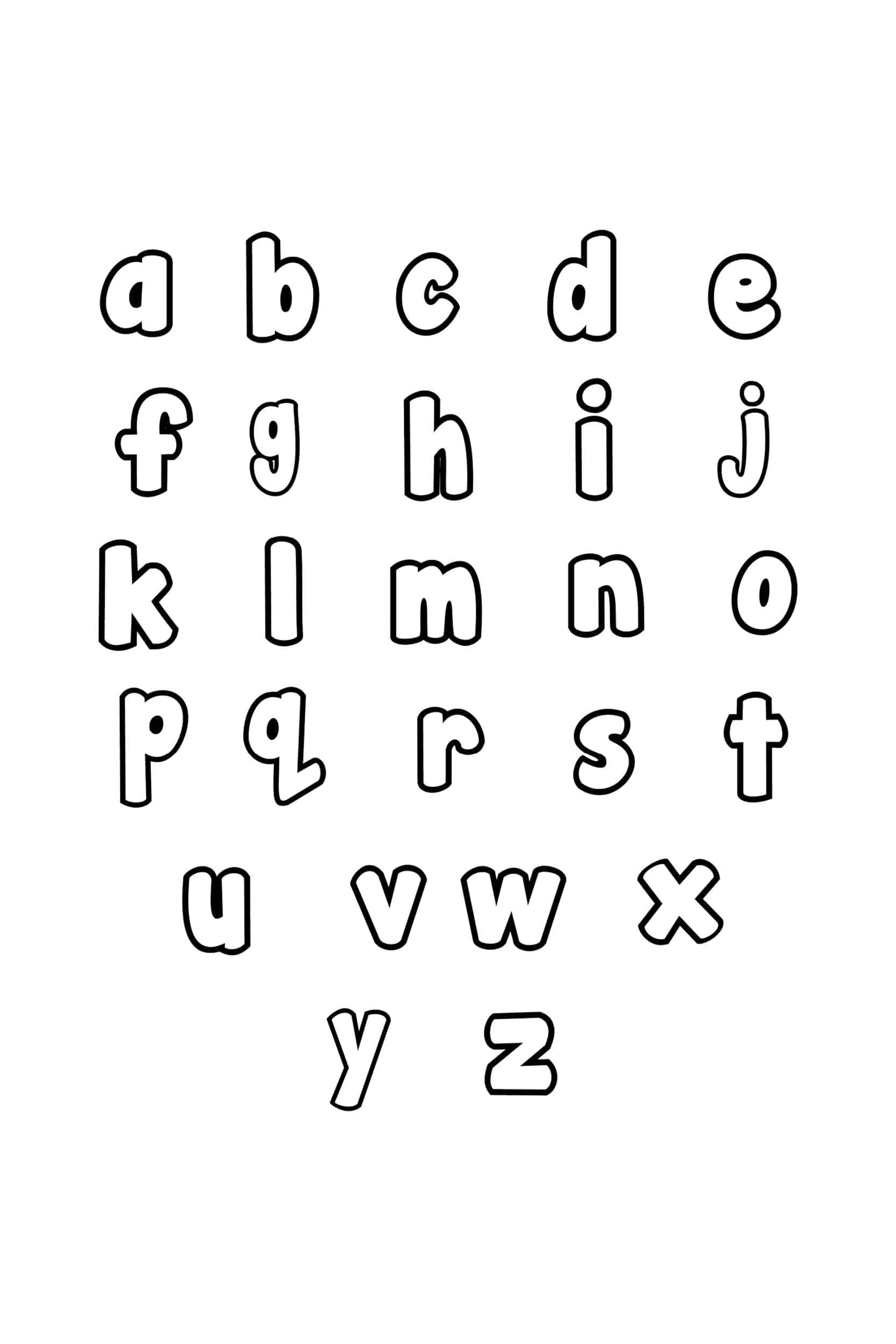 Free Printable Bubble Letter Stencils Lowercase